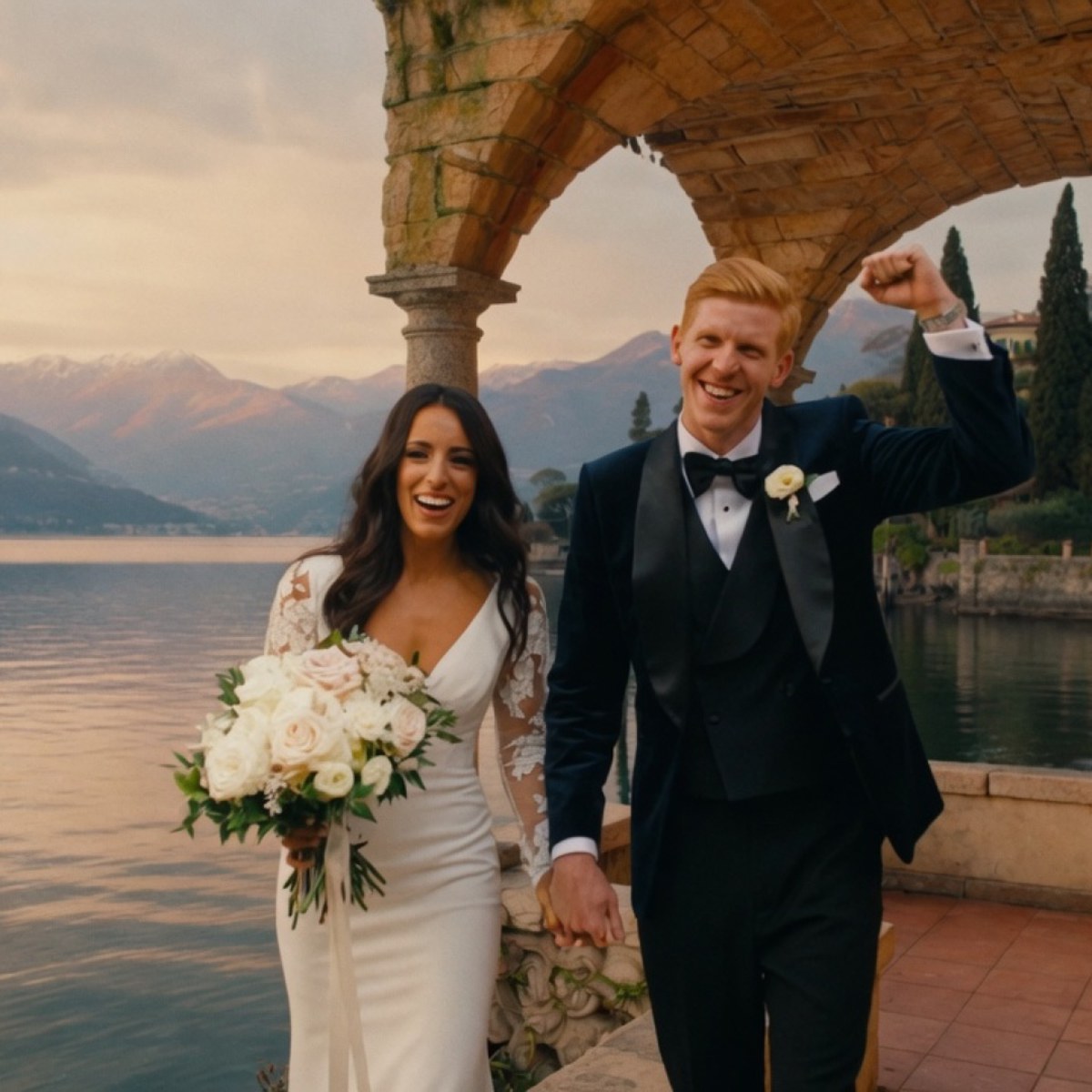Villa Pizzo Lake Como wedding couple