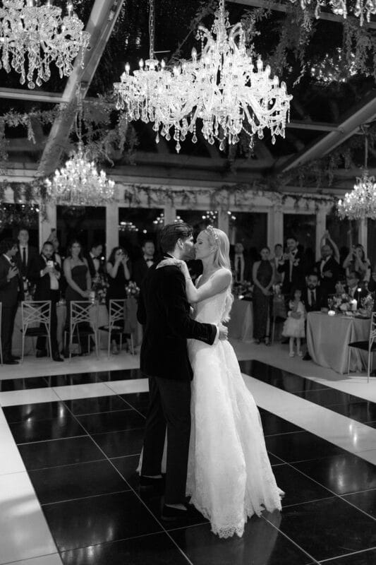 Bride and groom exchanging vows during modern wedding ceremony at Gleneagles Hote