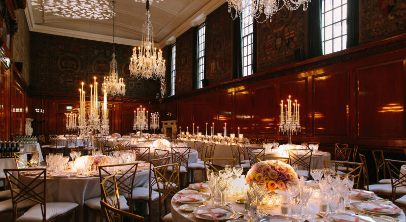 Modern wedding reception at The Ned, London